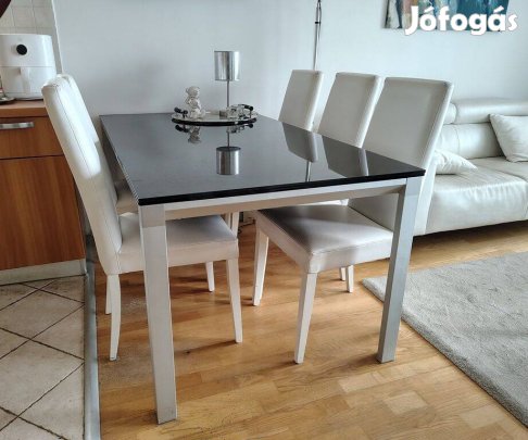 Fekete üveg étkezőasztal eladó