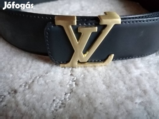 Fekete valódi bőr öv LV monogrammal