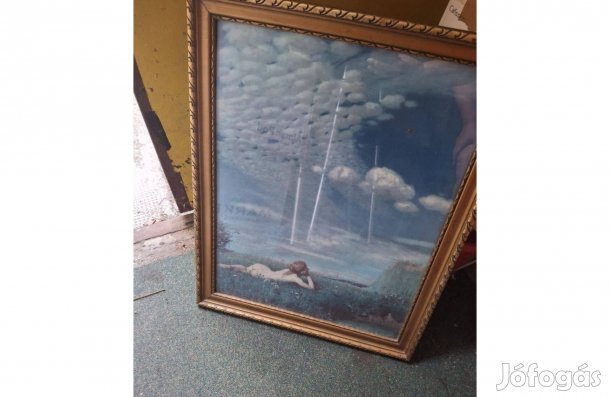 Fekvő nő a réten szép keretben 5000 forintért eladó