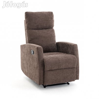 Fekvőfotel, relax fotelágy dönthető háttámlával, lábtartóval barna