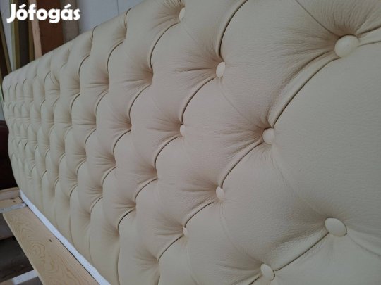 Fél Ár!Bezárunk!Új valódi bőr Chesterfield 18ox200cm Franciaágy 200eft
