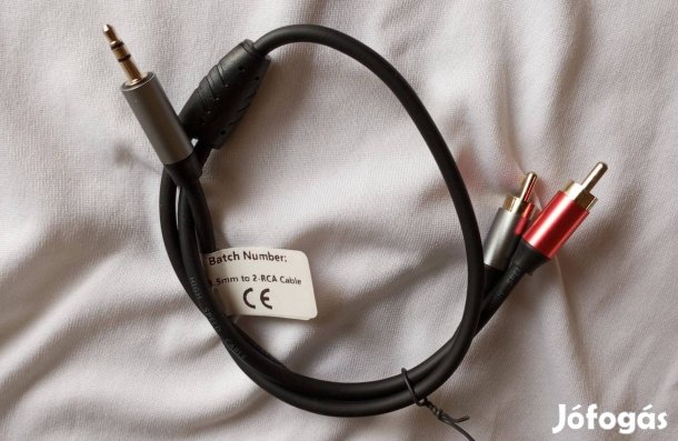 Fél méteres kis jack rca kábel laptop mobiltelefon HIFI csatlakoztatá