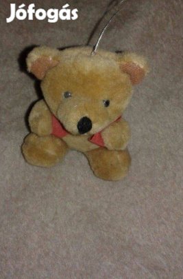 Felakasztható mellényes plüss maci 10 cm-es plüssállat