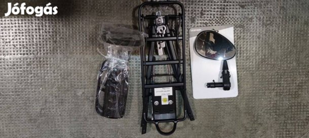 Féláron! Kerékpár kiegészítő szett:Csomagtartó, fali tartó és tükör-Új