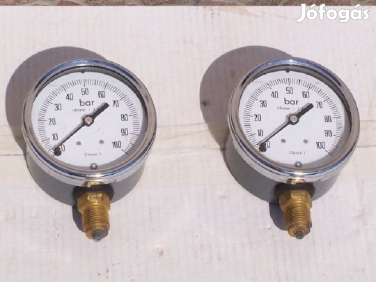 Féláron!!! 2 db Bourdon 100 bar-os nyomásmérő manométer nyomás mérő