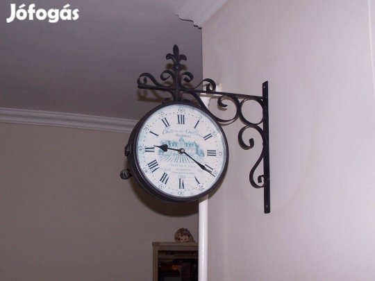 Féláron!!! Két oldalas Chateau de Guilleragues falióra falikarral óra