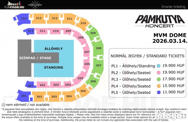 Féláron eladó jegyek a 03.14-i Pamkutya koncertre!