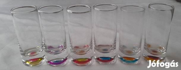 Felespohár készlet szines aljú