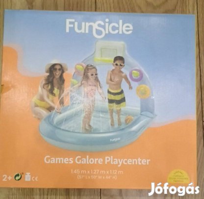 Felfújható játszótér kosárral gyerek medence szökőkút, új eladó