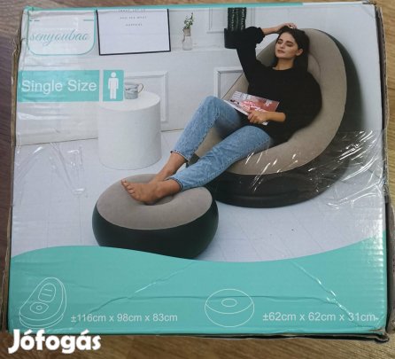 Felfújható relax fotel és lábtartó szett Új