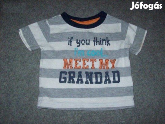Feliratos és csíkos póló 3-6 hó (méret 68)