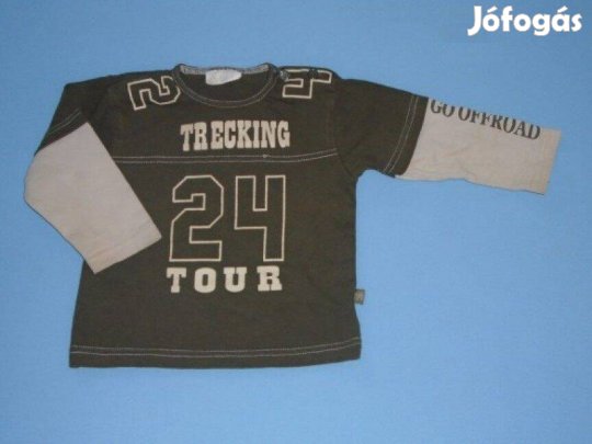 Feliratos hosszú ujjú felső 6-9 hó (méret 74)