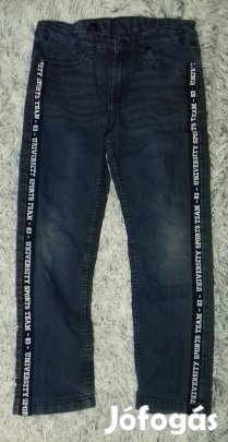 Feliratos kék farmernadrág, 140