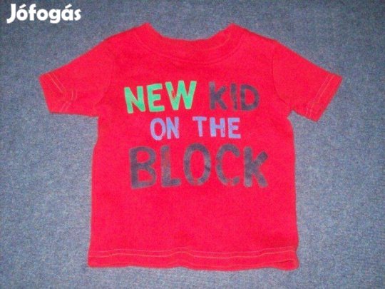 Feliratos piros póló 3-6 hó (méret 68)