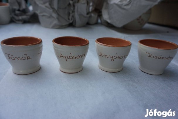 Feliratos túri kerámia pálinkás pohár eladó