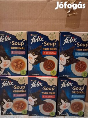 Félix Soup Tender Stripes nedves macskaeledel 246 x 48g