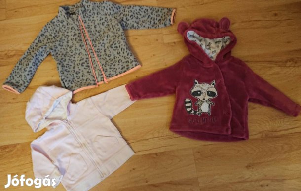 Felsőcsomag - 3 darab hibátlan puha kislány felsők - kabátkák kb. 3 -