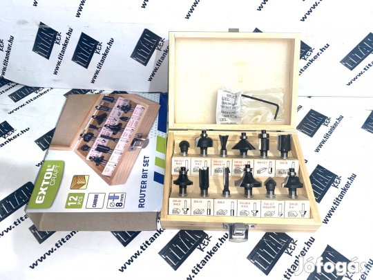 Felsőmaró készlet felső marófej szett 12db-os befogás 8mm fej 6-32mm