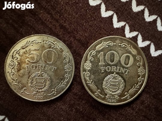 Felszabadulás ezüst 50 és 100 Forint 1970 BU