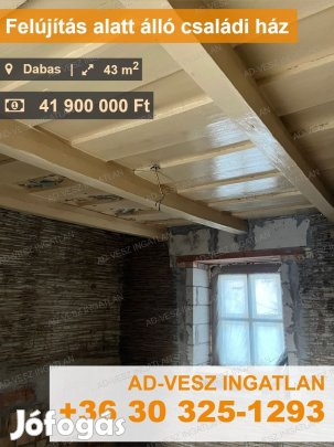 Felújítás alatt álló családi ház eladó Dabas-Gyónon  akár