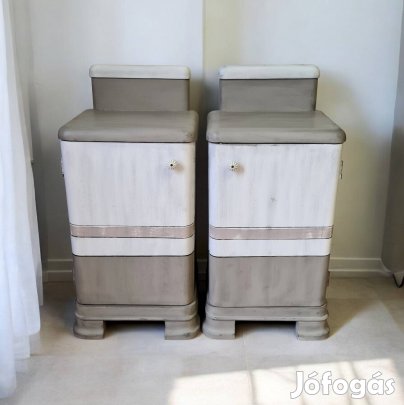 Felújított festett art deco éjjeliszekrények