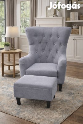 Felújított füles fotel + puff eladó!