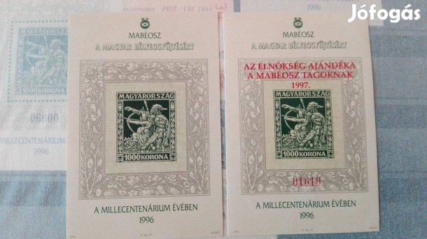 Felülnyomattal 1997-es és anélkül 1996-os Millecentenárium e
