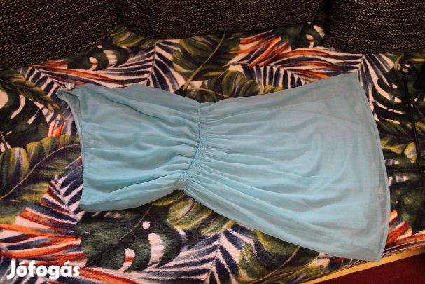 Felvallas turkiz ruha gyongyos vallal, xs (pici szalhuzodassal)