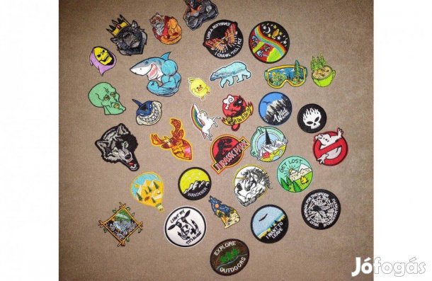 Felvasalható ruha táska folt jurassic park farkas medve cápa fa ló