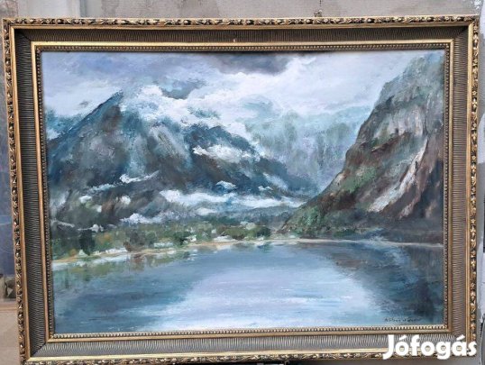 Felvidéki festő ( Katona Nándor ?) Hegyek közt fekvő tó