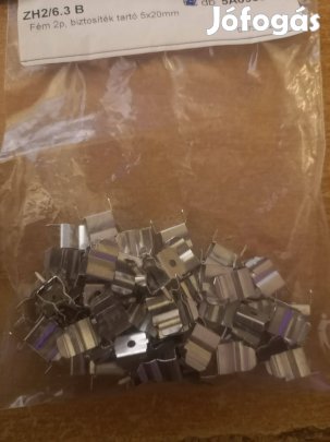 Fém 2p, biztosíték tartó 5x20mm 6,35x32mm Új 50db