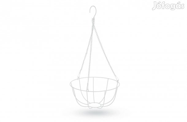 Fém Akasztható kosár - virágcserépek rögzítéséhez - 25 cm - fehér