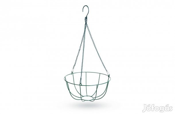 Fém Akasztható kosár - virágcserépek rögzítéséhez - 25 cm - zöld