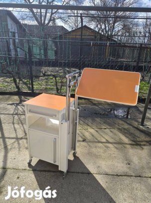 Fém Éjjeliszekrény betegágy mellé - kihajtható asztallappal