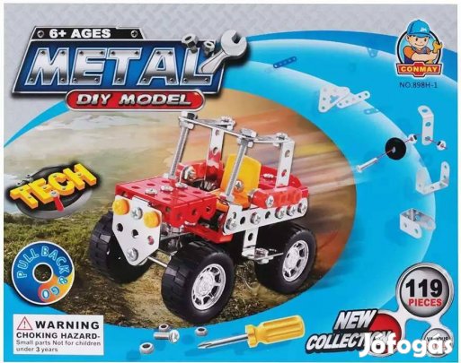 Fém Építő Készlet ( Fémépítő játék ) - Terepjáró Autó (119db-os) (_)