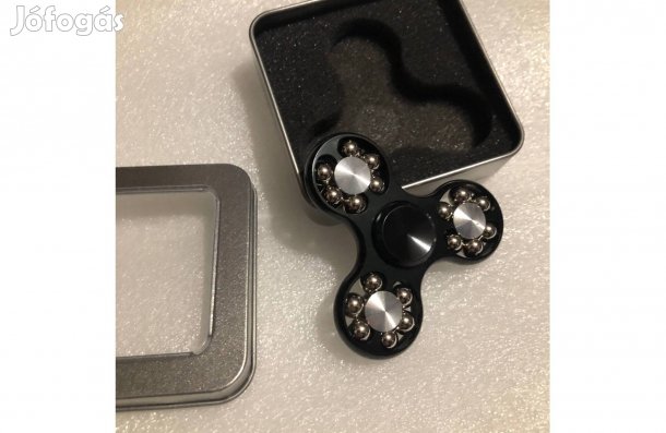 Fém Fekete Fidget spinner pörgő pörgettyű fém dobozban