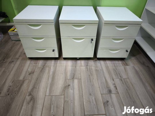 Fém Irat konténer, görgős, zárható fiókkal, megkímélt állapotban eladó