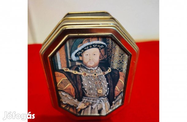 Fém cukorkás doboz VIII. Henrik képével-Churchil's Old Masters