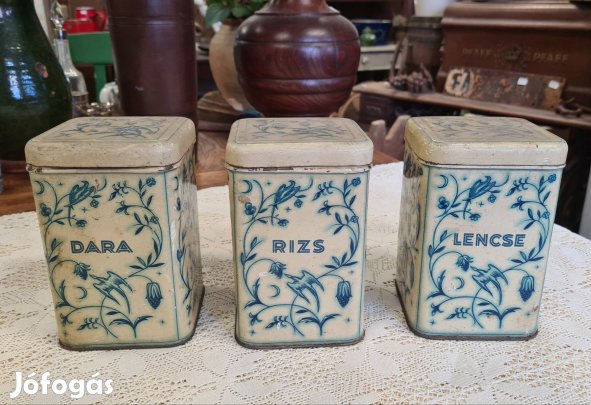 Fém doboz, rízs, dara, lencse