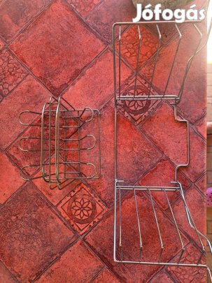 Fém edénycsepegtető, összecsukható tányértartó, eszköztartó