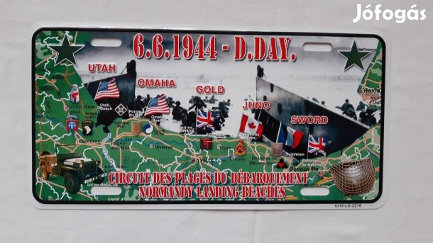 Fém fali dísztábla a "D-nap" emlékére