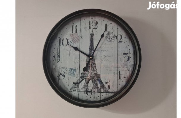 Fém falióra Eiffel tornyos 45 cm