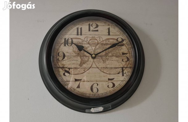 Fém falióra földgömb mintával 30 cm