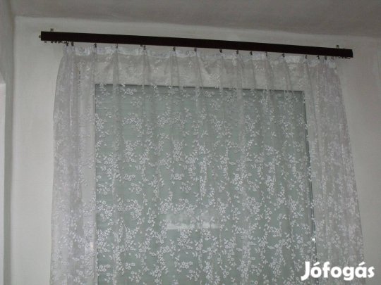 Fém függönytartó, csipeszekkel: 180cm, 2soros. Mennyezetre,oldalfalra