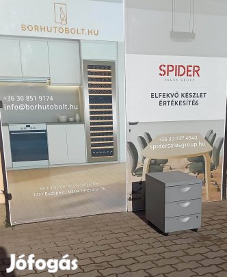 Fém irodai konténer, tároló, gurulós, 3 fiókos - használt irodabútor