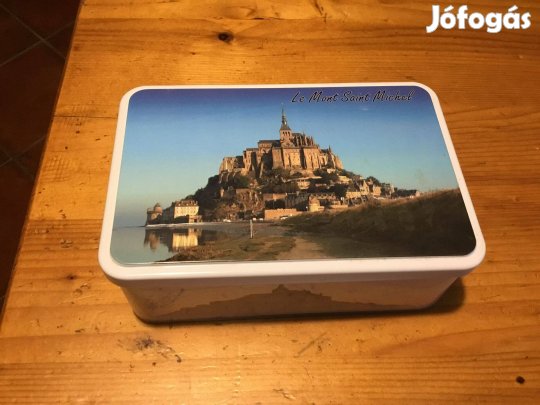 Fém kekszes doboz. - Mont Saint Michel -gyűjtőknek