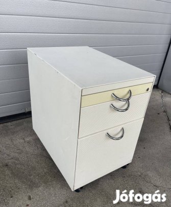 Fém konténer, irodai tároló, vajszínű - használt bútor