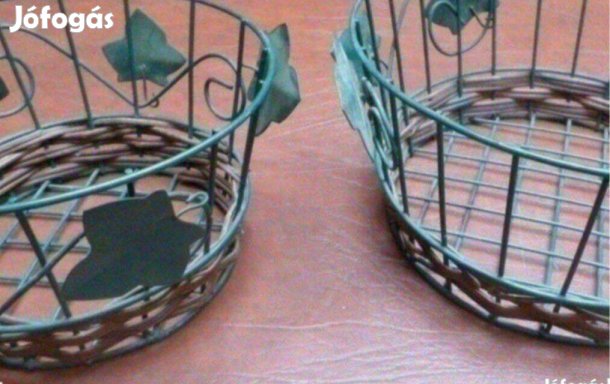Fém kosár kínáló Új kézműves 2 db