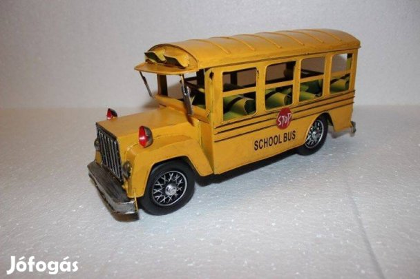 Fém modell modellautó sárga iskolabusz