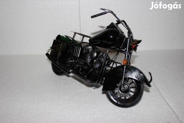 Fém modell motorkerékpár, fekete zöld